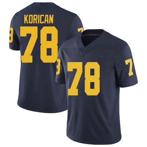 Griffin Korican Michigan Wolverines Men's NCAA #78 Navy Limited Brand Jordan College Stitched Football Jersey WIQ3654KU